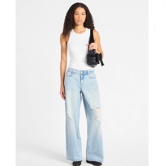 Distressed Denim Wide Leg Jeans Pants 2-Pack Size 12 - Picture 6 of 8